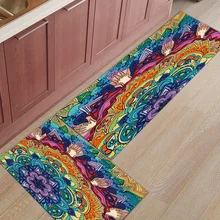 2 шт. Коврики для кухни красочные Мандала абстрактный узор коврики для входной двери ванной комнаты гостиной двери коврики домашний декор