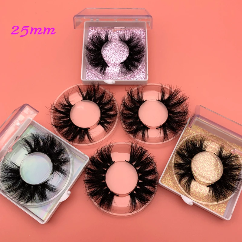 Mikiwi Free custom Logo 25mm lashes 30/50/100/200 Wholesale Glitter Paper  Square case packaging Label Makeup Box Mink Lashes 2