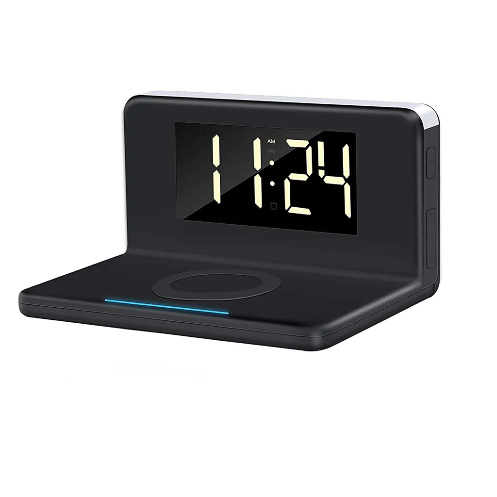 Ouhaobin Electronic LED Alarm Clock With Phone Wireless charger digital USB Qi Wireless Charger 15W for Samsung Galaxy S9 827#2