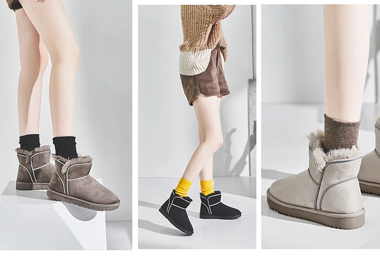Классические женские зимние ботильоны; женская теплая обувь на меху с плюшевой стелькой; Женская удобная повседневная обувь высокого качества; Botas Mujer; YPX81