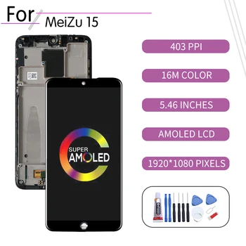 

5.46"ORIGINAL For MEIZU 15 LCD Touch Screen Digitizer Assembly For Meizu 15 Display withFrame Replacement 15th M881Q M881C M881M