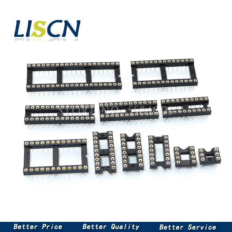 10PCS Round Hole IC socket Connector DIP 6 8 14 16 18 20 24 28 pin