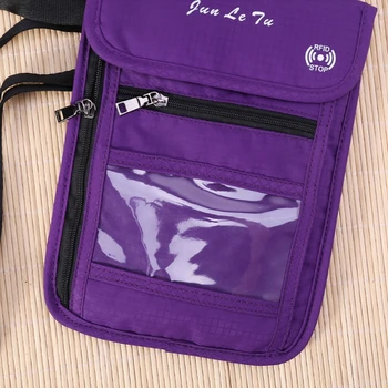 

Fashion Travel Pouch RFID Blocking Purse Neck Wallet Cards Money Passport Holder