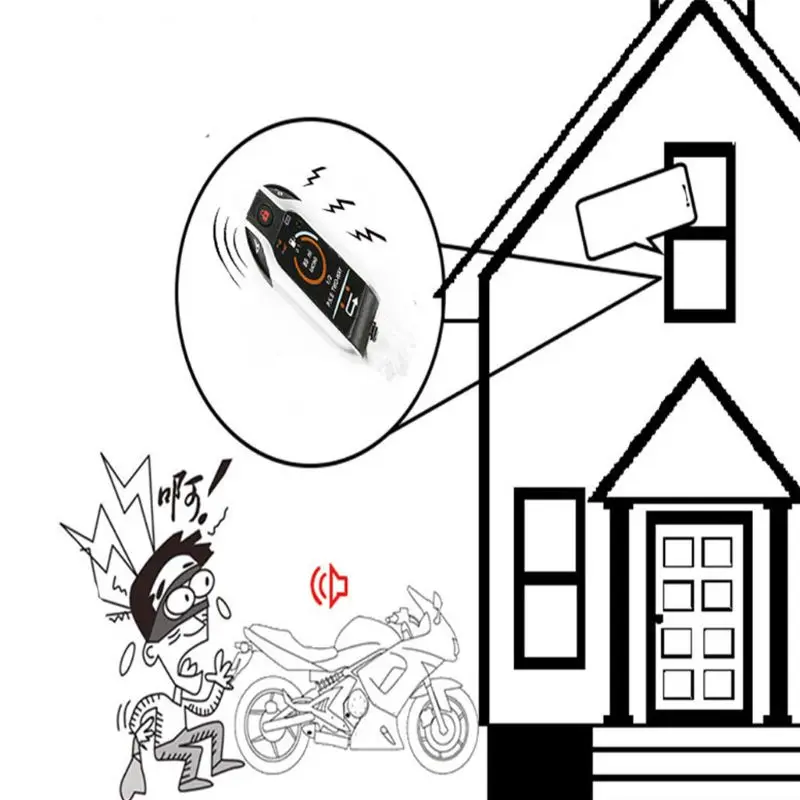 12V Two Way Motorcycle Alarm Anti-theft Security System With Microwave Sensor