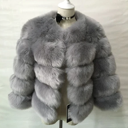 Grey Mink норковые пальто для женщин зимняя верхняя мода розовое пальто из искусственного меха элегантная Толстая теплая верхняя одежда искусственная Меховая куртка Chaquetas Mujer - Цвет: Grey