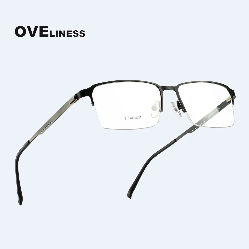 

Titanium alloy Glasses Frame for Men Square Eyewear Male Classic half Optical Prescription myopia Eyeglasses Frames Gafas Oculos