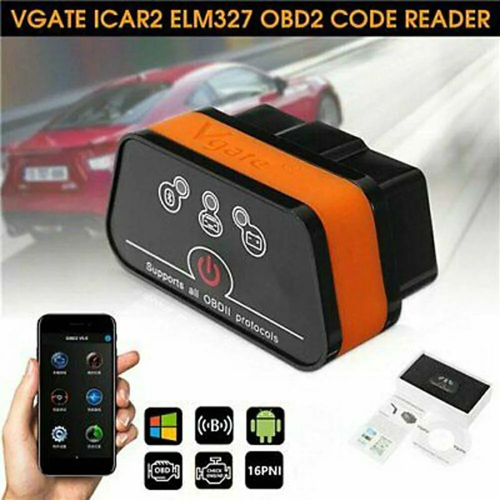 Автомобильный диагностический сканер Vgate iCar2 ELM327 Bluetooth Elm 327 V2.1 obd 2 Wi-Fi Icar
