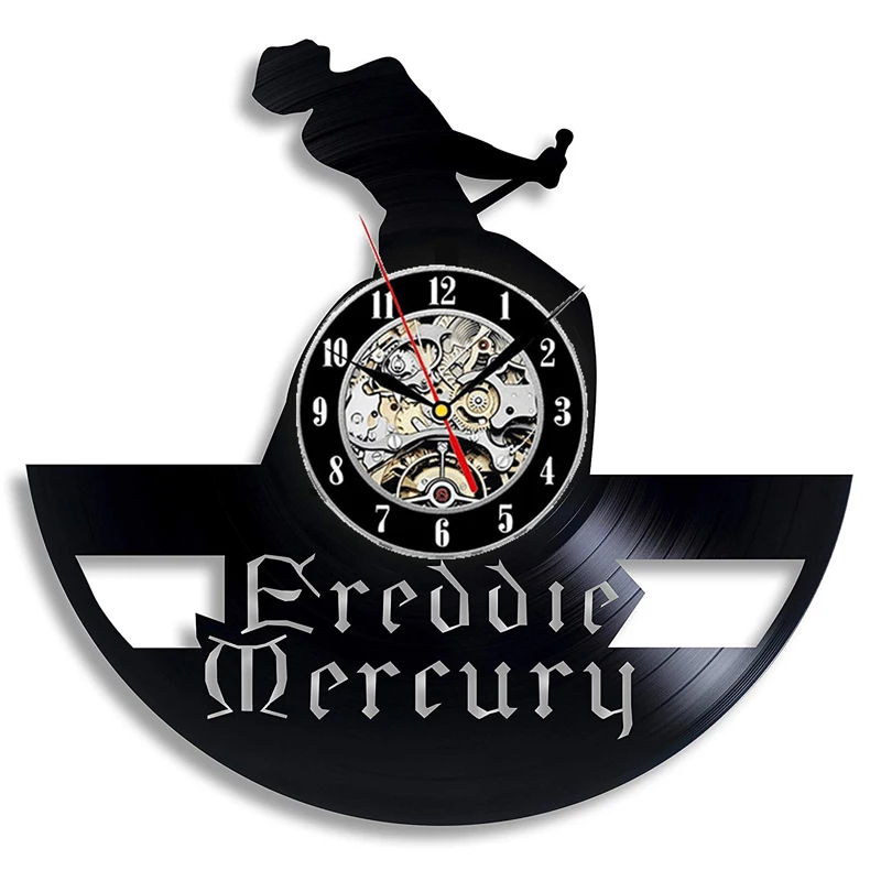 Виниловые настенные часы Фредди Меркьюри, современный дизайн для гостиной, королевы, рок-группы, винтажные виниловые настенные часы, домашний декор - Цвет: 2