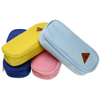 

Multi- function Flip Pencil Pen Bag Zipper Bag Simple Candy Color Large-capacity Pencil Case for School Stationery Supplies Case