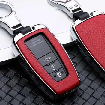 

Car Key Cover Case Remote Shell Protection Leather fit for Toyota Prado 2017 2018 Prius Camry Corolla RAV4 2018 CHR C-HR
