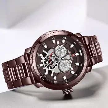 

NAVIFORCE Top Luxury Brand New Fashion Quality Stainless Steel Military Sports Men Watches Calendar Quartz Waterproof Wristwatch