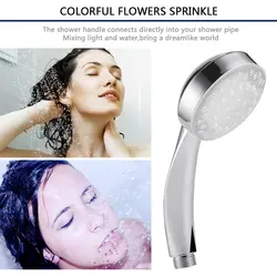 Automatic 7 Color LED Lights Hanging Rainfall Shower Head Colorful Bathroom WC Single Round Head Bath