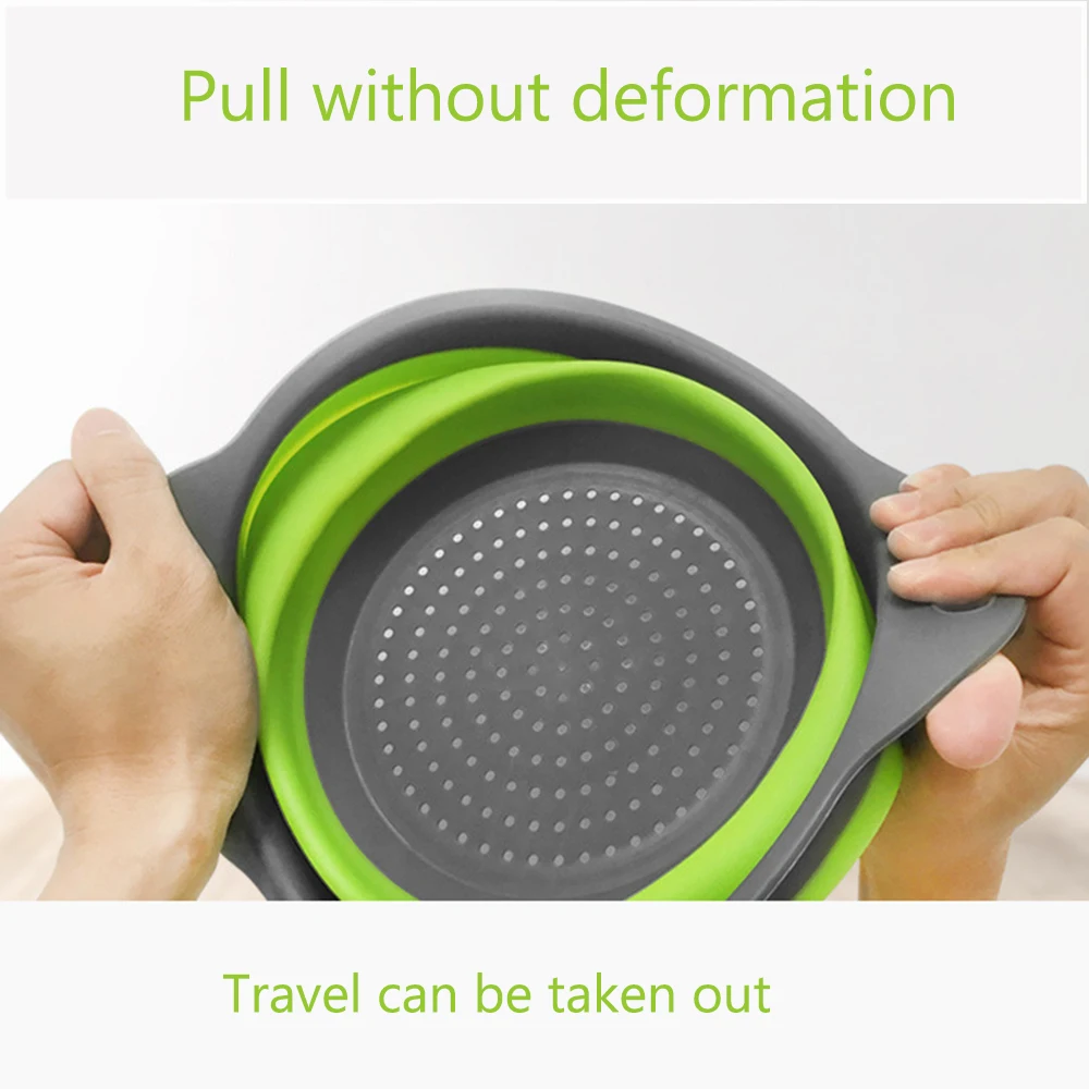 

Kitchen tools, fruit and vegetable washing basket, folding drain basket, round filter basket, telescopic, foldable and durable