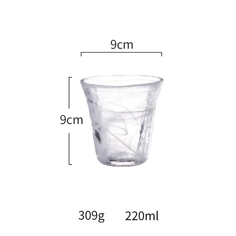 Японский стиль утолщенный стеклянный бытовой чашки для чая, пивная чашка, смешивающая бокалы для коктейля для напитков воды, напитков, круглых винных стеблей - Цвет: White 220ml