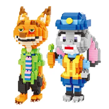 

Anime Figure Building Blocks Rabbit Judy Hopps Fox Nick Wilde Anime Movie Model Figure Blocks Collection Figurine Toy model Gift
