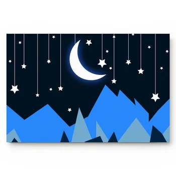 

Night Mountain Starry Sky Moon Stick Figure Bathroom Non-slip Doormat Bathroom Accessories Living Room Kitchen Doormat