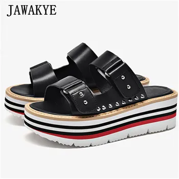 

Platform casual beach shoes for girls wedge heel lazy slippers 2020 newest sandals strap vocation shoes