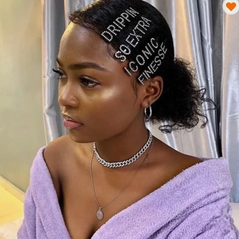 

Popular Wodrs SAVAGE FINESSE ICONIC Rhinestone Hair Clip Letters Barrette for Women Crystal Bling Letter Hairpins Hair Jewelry