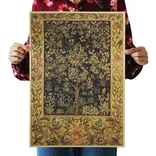 [A177] Счастливое дерево Ностальгический ретро плакат из крафт-бумаги экран для помещений кафе декоративная живопись