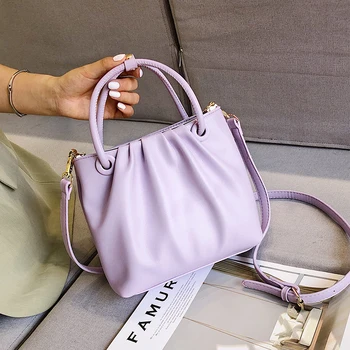 

Small PU Leather Bucket Bags For Women 2020 Elegant Solid Color Crossbody Shoulder Handbags Female Travel Totes Cross Body Bag
