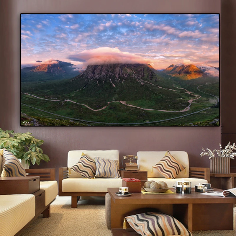 

RELIABLI Poster Canvas Painting Landscape Print Mountain Cloud Wall Art Wall Pictures For Living Room Home Decoration Unframed