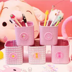 Милый креативный контейнер в Корейском стиле с сердечком для девочек, мягкая коробка для хранения для девушек и студентов, розовый