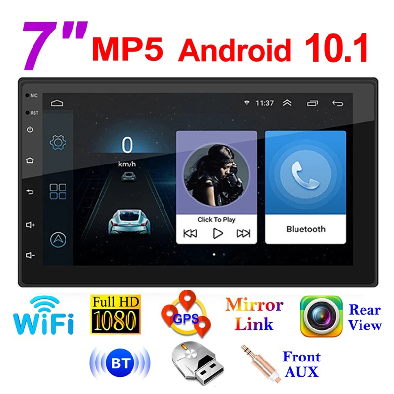 7 pulgadas Android 10,1 Auto Radio Multimedia reproductor de Video Wifi Gps estéreo para coche doble 2 Din estéreo USB para automóvil de Radio Fm
