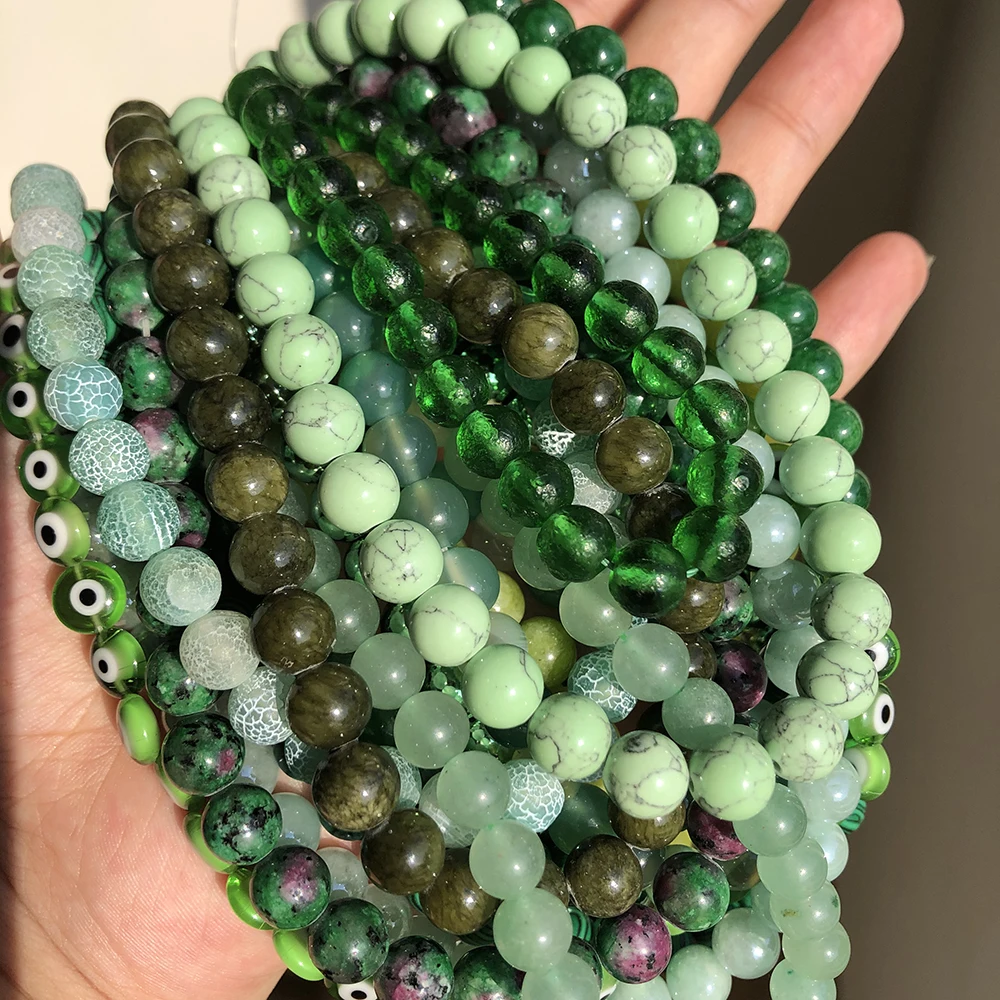  60pcs 6mm Burmese Jade Beads Natural Gemstone Beads Round Loose  Beads for Jewelry Making
