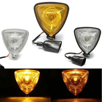 

Motorcycle Headlight Triangle Headlight Front Headlamp Hi/Lo Beam for Harley Bobber Chopper Cafe Racer Custom Touring