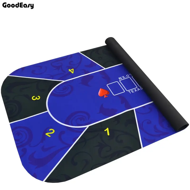 Texas Hold'em Poker Mat Tablecloth Rubber Mat Board Game Table Digital Printing Suede Casino Layout Poker Accessories 1.8*0.9m
