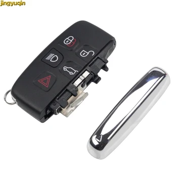 

Jingyuqin 3pcs Smart Remote Car Key Shell for Land Rover Range Rover Sport Evogue LR4 2010-15 Replacement Key Case Fob 5 Buttons
