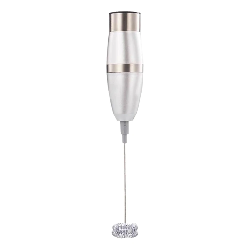 Electric Milk Frother Foam Maker with Stainless Steel Double Whisk Head Battery