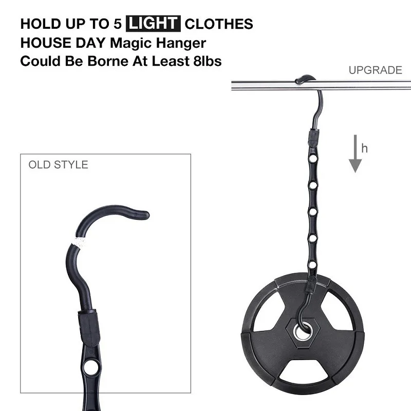 Tofok Creative Plastic Storage Rack With 5 Hole Clothes Hanger Towel Hook Closet Organizer Space Saving Practical Hanger Home