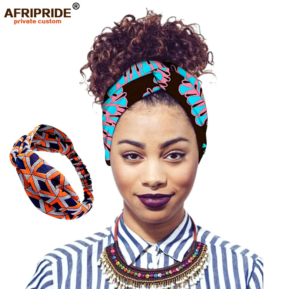 africa ankara печатная эластичная повязка для женщин AFRIPRIDE bazin richi Женская повязка на голову из хлопка Повседневный модный стиль A19H001 - Цвет: 302X