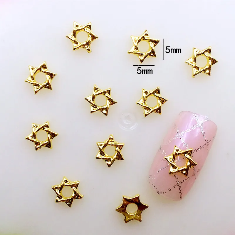 50pcs/pack Japan Metal Nail Accessories Kawaii Star Feather Heart Nail Parts DIY Charm Alloy Nail Supplies for Nail art