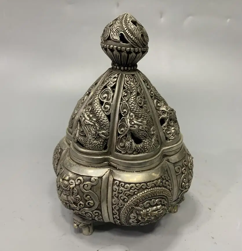 

Белые медные драконы Archaize, курильница, домашнее украшение, поделки, статуя