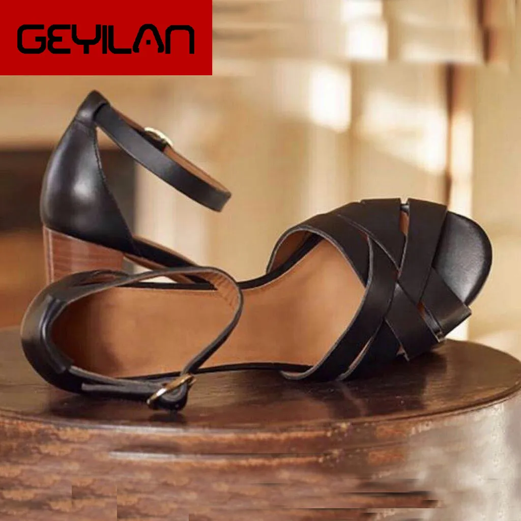 

2020 Retro Sandals Banquet Dress Heel High Heels Peep Toe Pumps Shoes Women Plus Size Single Shoes Sexy tenis feminino