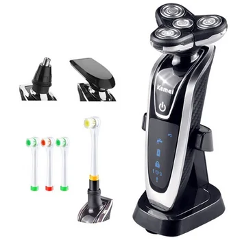 

4 in 1 Floating head Rechargeable Electric Shaver 4D Washable Electric Shaving Razors for men bead neck machine +4pcs toothbrush