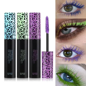 

Color Mascara Blue Purple Female Waterproof Fiber Long Curl Permanent non-halo dyeing do not take off makeup