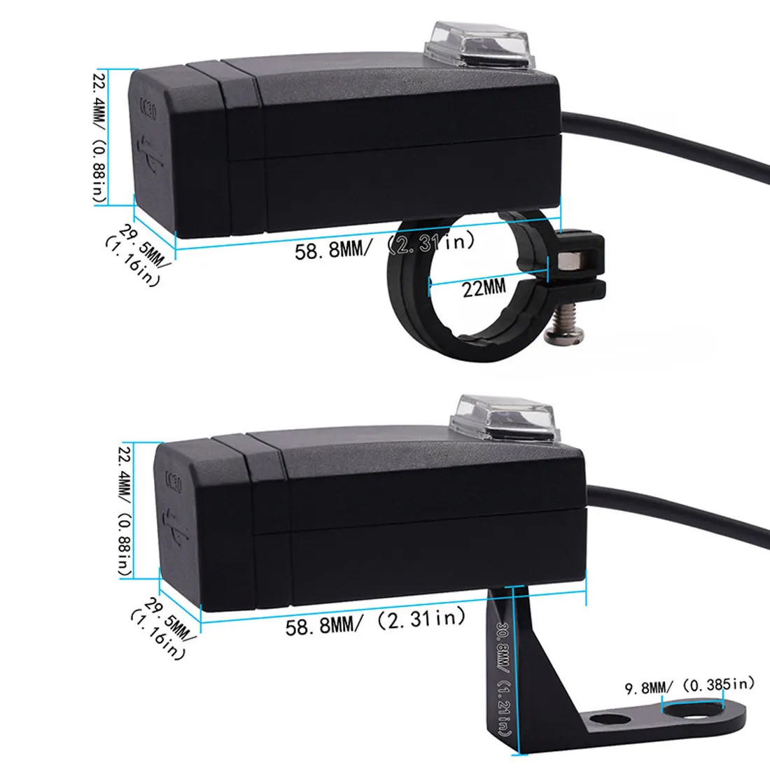 Двойной USB универсальный QC3.0 USB зарядное устройство для мотоцикла водонепроницаемый Quick Charge 12V адаптер питания