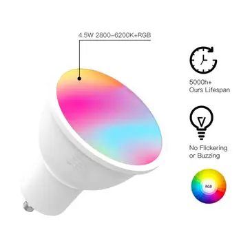 

Dimmable RGB LED Smart Bulb 4.5W Wifi Magic Lamp RGB Smart Lamp Voice Control Apply To IOS /Android For Amazon Alexa,Google