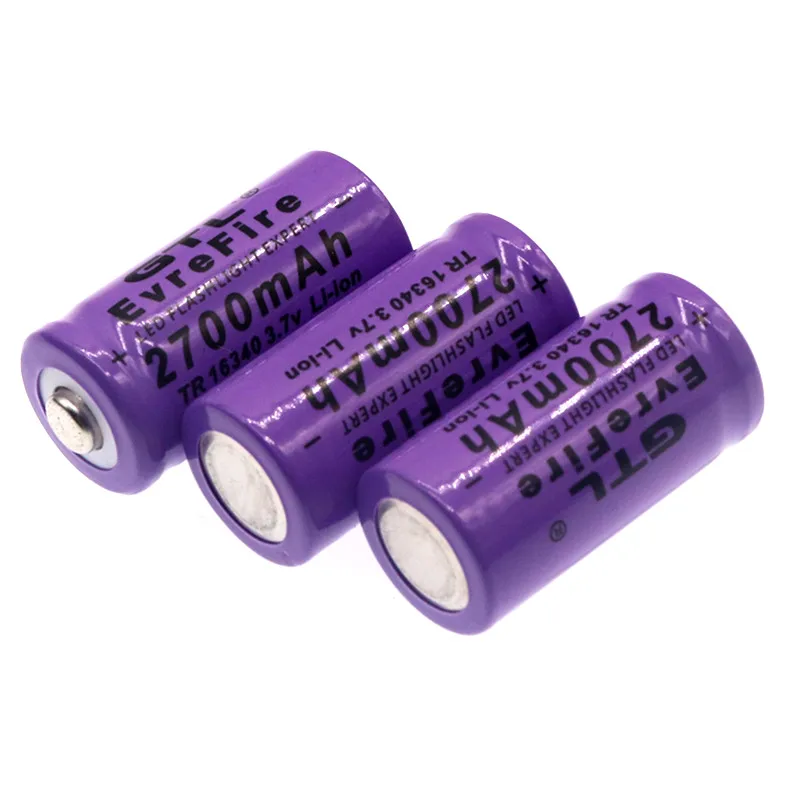 3,7 V 2700mAh литий-ионный 16340 аккумулятор CR123A аккумуляторные батареи 3,7 V CR123 для лазерной ручки светодиодный фонарик