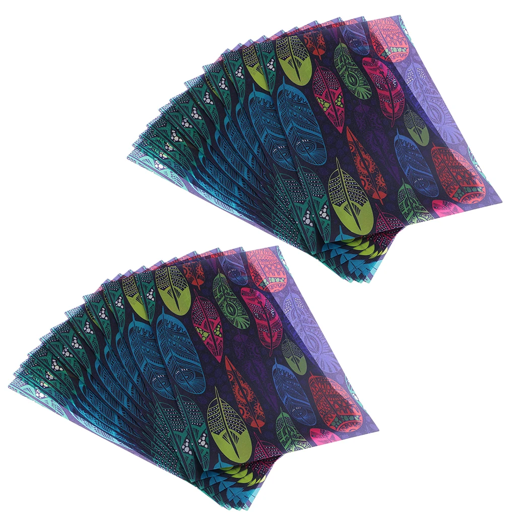20 Pieces No Fluorescent Agent Wax Packing Paper for Wrapping Soap/Hard Candies, 21x14cm/Sheet, CUTE Feather Pattern Printed