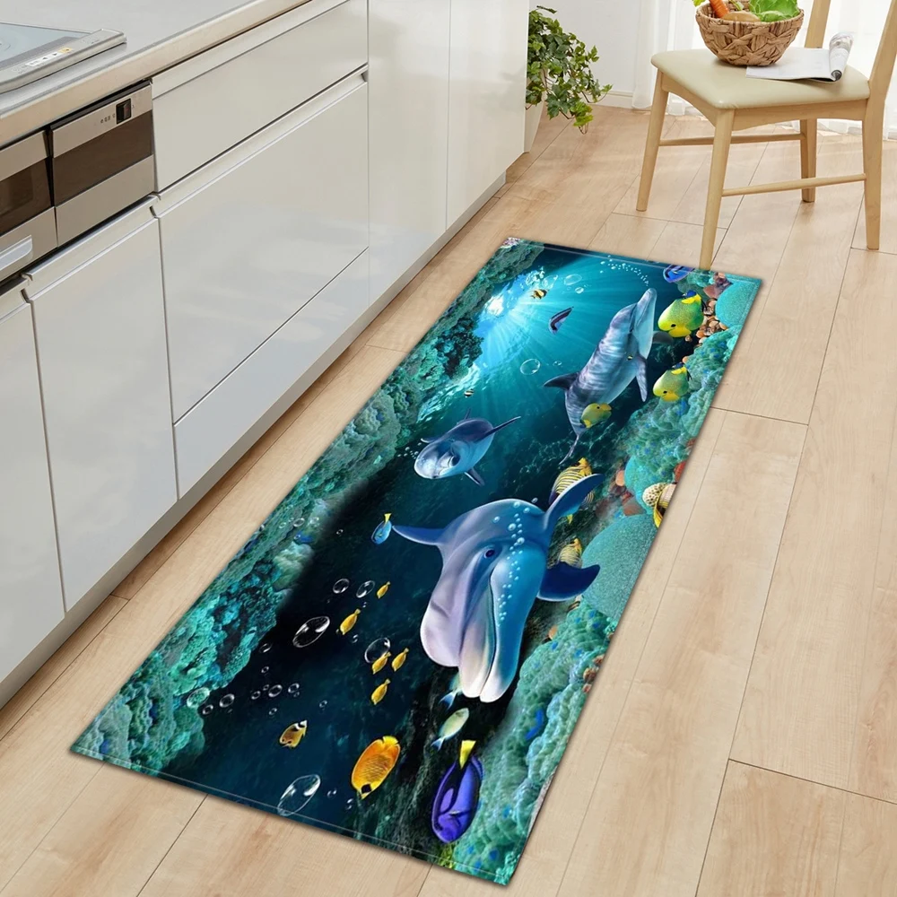 Kitchen Mat Entrance Doormat Living Room Bedroom Sofa Hallway Rectangle Decoration Floor Carpet Bathroom Water absorption Rugs - Цвет: HF-18