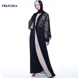 FRIJUDEA, женское роскошное платье abaya, открытый стиль, мусульманское балахон длинное платье, Caftan, Дубай, Jilbab, Женская абайя, кафтан