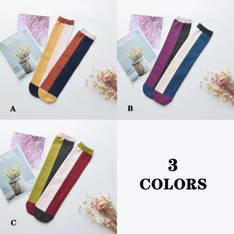 Baby Girl Socks Boy Cute Socks Patchwork Color Design Cotton Long Socks Party Infant Children Soft Crib Leg Warmer