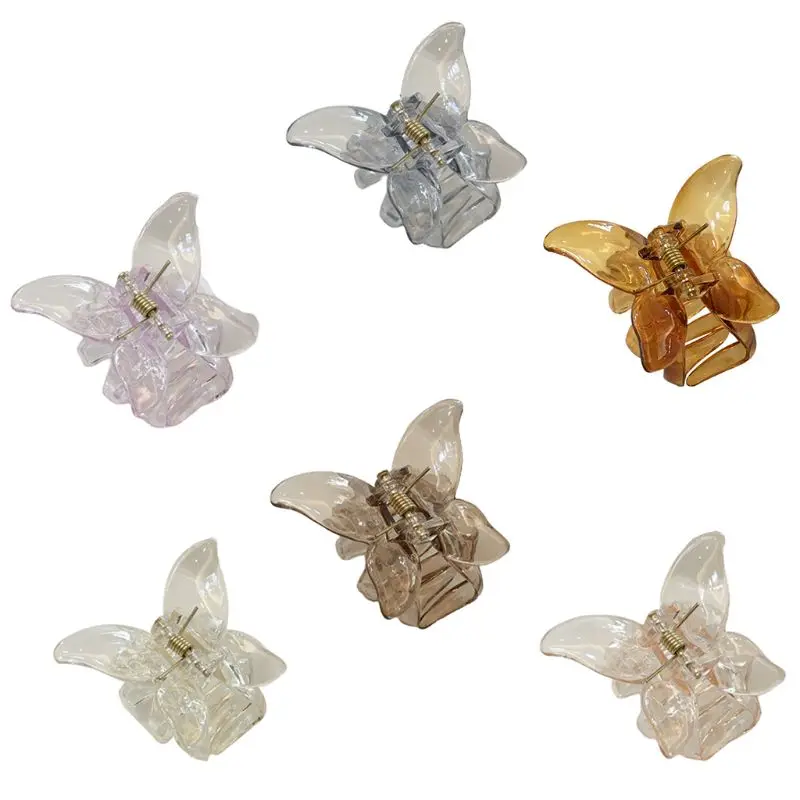 

Sweet Butterfly Hair Claw Jaw Clip Transparent Plastic Ponytail Updo Hairgrip