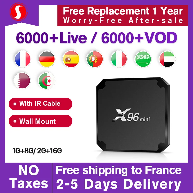 X96 Мини Android 7,1 IPTV Франция коробка 1 год Sansa IPTV подписка Немецкий Арабский X96mini IPTV Испания Бельгия Португалия французская коробка