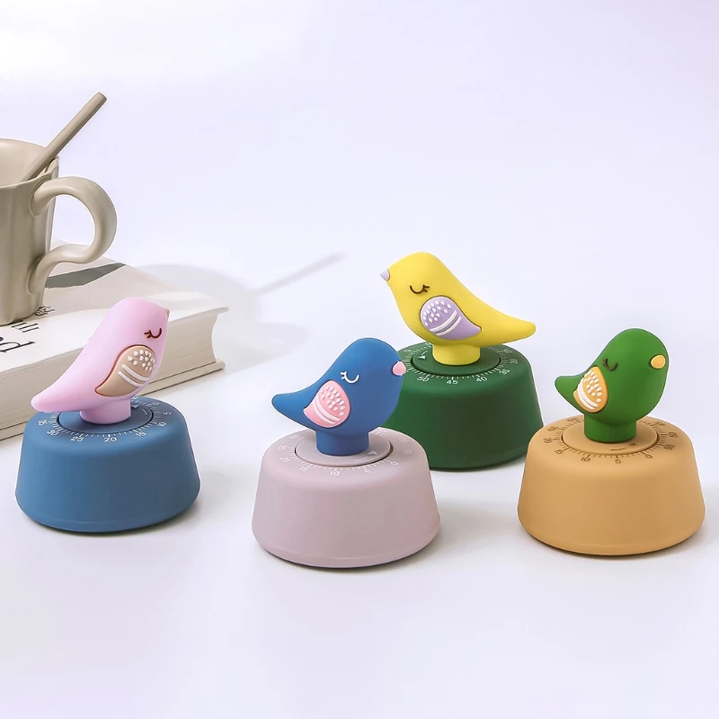Household Kitchen Cartoon Bird Timer Mechanical Counters Clock For Cooking Timing Cooking Timer Baking Time Durable Gift