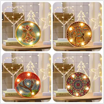 

DIY Mandala Full Drill Diamond Painting with LED Night Light Lamp DIY Craft Kits